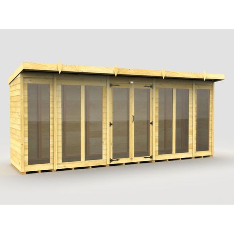 16 x 4 Pent Summer House (Full Height Window)