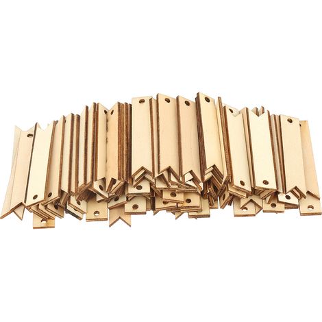 100 étiquettes en bois naturelles pour décoration murale, mariage, fête, chambre, accessoires DIY, artisanat (1/5)