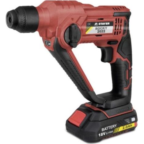 stayer martillo rotativo 18v l20 + 2 bateria 2 ah  rocky l2022k