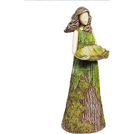 Décoration de jardin Forêt Fille Mangeoire à Oiseaux Résine Artisanat (15cm) (1/5)