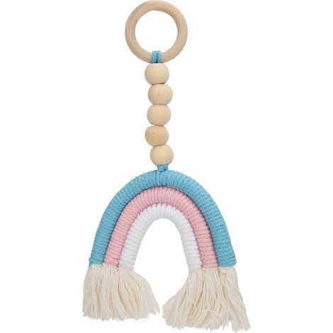 Décoration Murale Enfant - Ornement à Franges Tressées Main en Bois pour Chambre de Bébé (1/5)