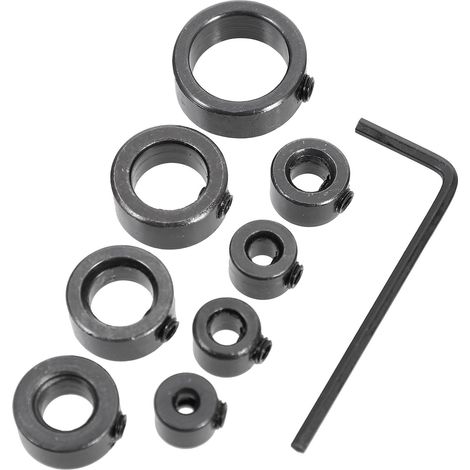 Positionneurs de mèche Limiteurs de forets 3-16mm en Acier au Carbone, 1 Set, Butée de profondeur de perçage pour outils de menuiserie bois avec Clé (1/5)