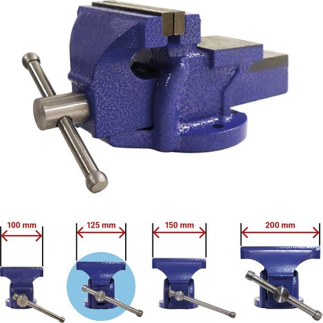 Bituxx Schraubstock Handschraubstock Werkbank Werkstatt 125 mm mit Amboss