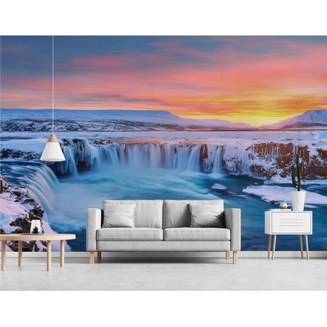Fototapete Wasserfall Natur 3D-Optik, für Wohnzimmer und Schlafzimmer, 150 x 105 cm – Komplettset inkl. Kleister & Anleitung (1/5)