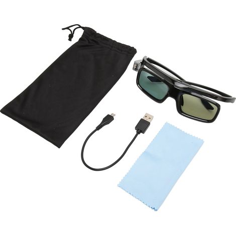 Lunettes 3D professionnelles rechargeables USB 144 Hz à obturateur actif pour tous les projecteurs 3D DLP Link GL1800 (1/5)