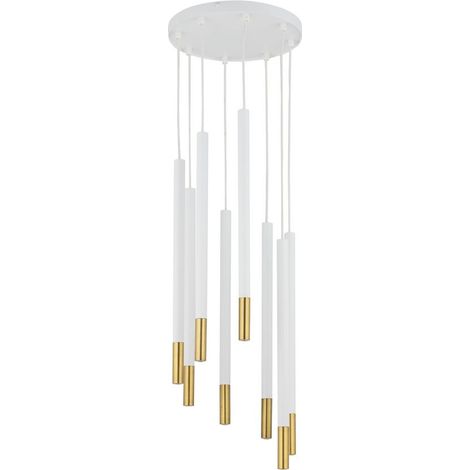BOBOCHIC - Lustre JANELLE en laiton  8 lampes Blanc
