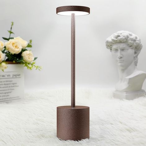 Tischleuchte, LED, Metall, USB-aufladbar, 5000 mAh, 3 Farbmodi, für Nachttisch, Außenbereich, Terrasse (1/5)