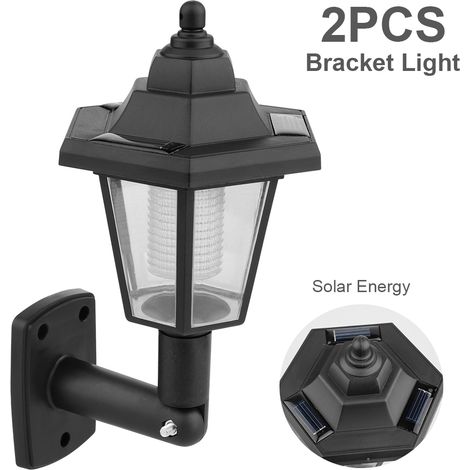 Stück Solar-Wandleuchten mit automatischer Ein-/Ausschaltfunktion, sechseckige LED-Wandleuchten für den Außenbereich, Gartenzaun (1/5)