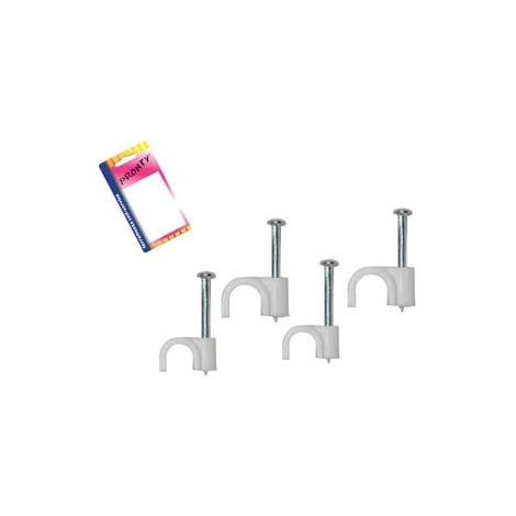 CHIODINI FISSACAVO IN PLASTICA BIANCA IN BLISTER- - mm.5-6, in bl.30 pz. - 12 blister