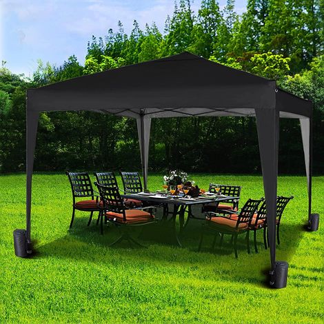 Mcc 3x3m Pop-up Gazebo Waterproof Outdoor Garden Marquee Canopy NS BLACK