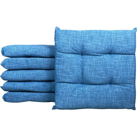 Cuscino arredo sedia Set 6 Cuscini Con Lacci, 4 Punti Comodi, Prodotto Italiano 40 x 40 in Cotone Imbottiti Spessore 6 Cm Lavorati a Mano sala camera mattonella 100% cotone Zucchero