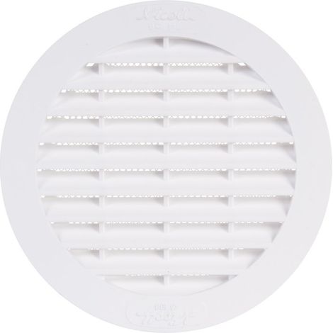 Nicoll – Grille aération VMC ronde Ø 100/150 mm – Fixation à vis ou à coller – Passage d'air 100 mm – B113 (1/4)
