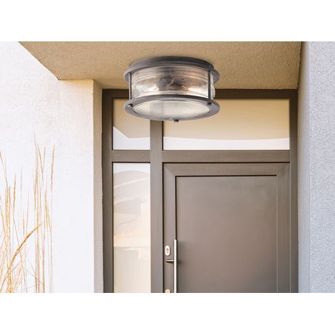 LED Industrial Deckenleuchte für Innen & Außen, Anthrazit Ø30,5cm (1/5)