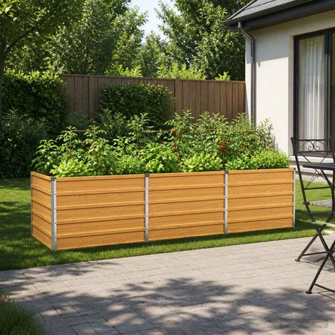 vidaXL Cama de Jardín Elevada Natural 240 x 80 x 55 cm (1/5)