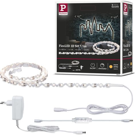 Paulmann FlexLED 3D 78961 Kit base striscia LED con spina 12 V 1.5 m Bianco caldo 1 pz. (1/5)