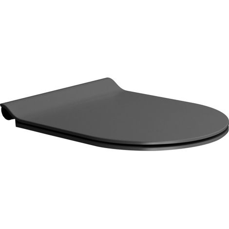 Abattant WC, SLIM, Soft Close, Quick Release, noir mat/chrome (1/2)