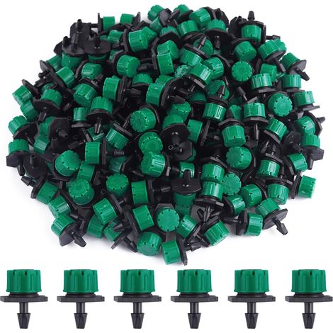 200PCS Goutteurs Irrigation Goutte à Goutte dripper, Buses de Gicleurs Émetteur Jardin, Arrosage Goutte à Goutte Automatique 360° Réglable DIY(vert foncé) (1/5)