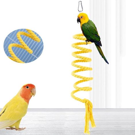 100cm Yellow Cotton Rope Climbing Toy, Foot Training Relaxation Play Toy for Pet Birds (1/3)