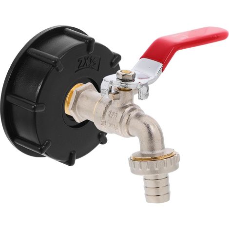 Robinet robustesse pour conteneur IBC avec adaptateur de robinet en cuivre pour réservoir d'eau, compatible avec les tuyaux d'arrosage et les conteneurs IBC. (1/5)