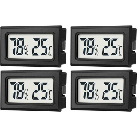 Set mit 4 Mini-Digitalthermometern/Hygrometern, für den Einsatz in Gewächshäusern, Luftbefeuchtern und für Reptilien, großes LCD-Display, Celsius-Anzeige ℃ (4) (1/5)