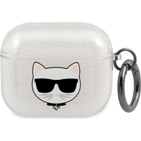 Karl Lagerfeld KLA3UCHGS AirPods 3 Hülle silber/silberner Glitzer Choupette (1/3)