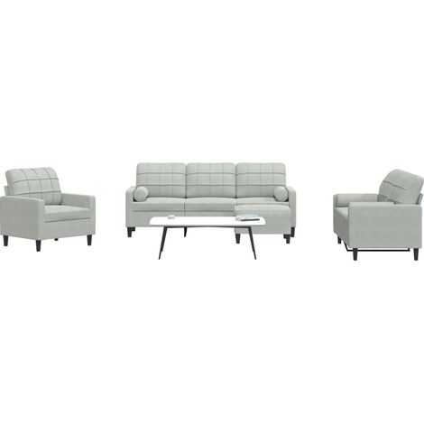 vidaXL Ensemble de canapés 4 pcs et coussins et traversins velours (1/5)
