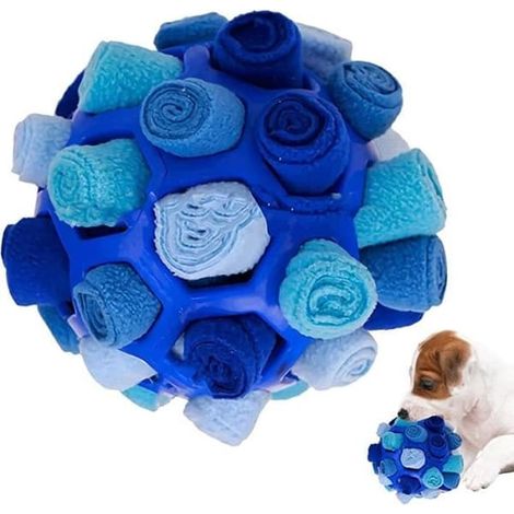 Balle reniflante pour chien, balle d'entraînement, balle intelligente pour chiens, bleue et rose (1/4)