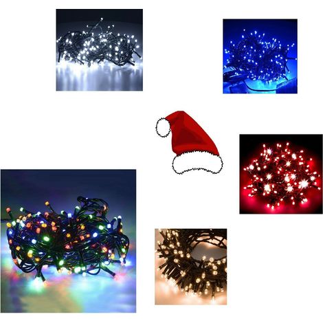 LUCI LED PER ALBERO DI NATALE da 100 a 500 LED BIANCO BIANCA FREDDO MULTI COLOR - 500 Led Bianco Caldo - Misura: 100 Led - Colore: Giallo