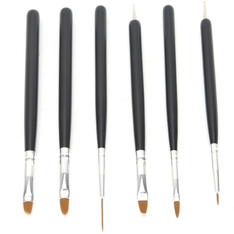 Set de 6 pinceaux de peinture acrylique, aquarelle et gouache, manches en bois, pour artistes et amateurs, idéal pour dessin et loisirs créatifs. (1/5)