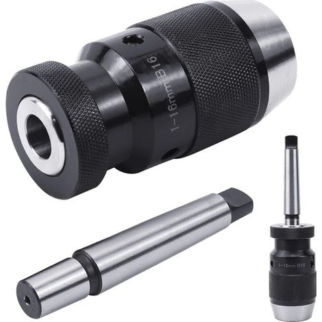 1 Mandrin Auto-serrant - B16 - 1-16 mm - Pour Perceuses à Colonnes et Fraiseuses - Acier - 45 mm x 98 mm - 1,3 kg (1/5)