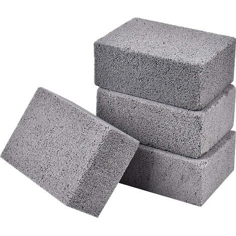 Lot de 4 blocs de nettoyage pour grils et plaques de cuisson, brique écologique pour le nettoyage des grils, pierre détartrante pour éliminer les taches et nettoyer les barbecues. (1/5)