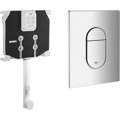 Meccanismo di scarico wc Grohe da incasso con placca cromata (1/5)