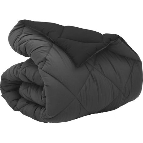 Winterbettdecke Schwarz und Anthrazit 135 x 220 cm Mikrofaser vidaXL