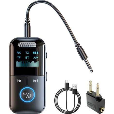 Applicable Transmetteur Récepteur Bluetooth 5.4, sans Fil 2 en 1, Mini Adaptateur Musical, récepteur Audio pour TV, Home stéréo, Casque, Haut-parleurs, Ordinateur Portable, autor (1/5)
