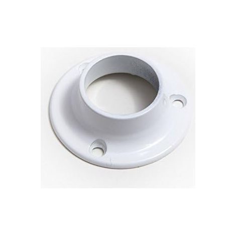 24 x Supports de support de barre de penderie ronds 25 mm Blanc (1/2)