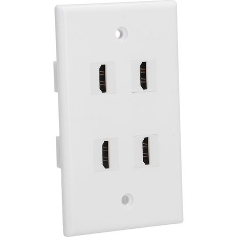 Panneau mural 4 entrées HDMI, plaque combinée haute définition, module HDMI quadruple pour installation encastrée (4 x HDMI) (1/5)