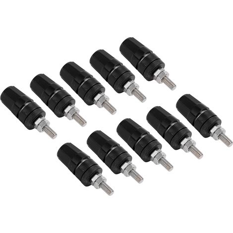 Bornier de raccordement 4,0 mm, fiches bananes 24 A, noir, pour amplificateur de haut-parleur (1/5)