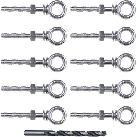 Pack of 10 T316 stainless steel shoulder eye bolts, 6.35 x 5.1 cm, pack of 10 CR31, CA1 series (1/5)