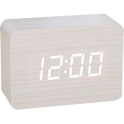 Horloge de table, réveil numérique, réveil enfant, horloge USB, plusieurs réveils, bois moderne, couleur bois naturel (1/5)