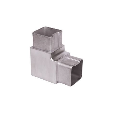 Deco Fer Forge – Connecteur à 90° tube carré 40x40 mm ép 2 mm en inox 316 – Résistance à la corrosion – Pour artisans et bricoleurs