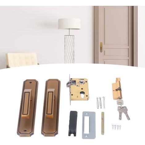 Poignée de porte américaine en bois massif noir pour portes intérieures de chambres et de salles de bains serrures de porte silencieuses pour usage domestique. (1/5)
