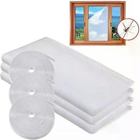 3-teiliges Moskitonetz-Set zum Selbermachen mit 3 Rollen Klebeband, Insektenschutzgitter für Sommertüren, Fliegengitter, Reparaturklebeband für Fliegengitter für Zuhause (1/4)