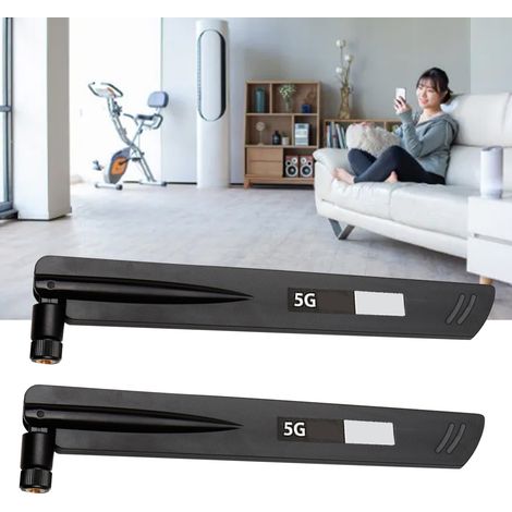 Lot de 2 antennes 5G SMA mâle à gain élevé pour routeur IoT externe omnidirectionnel à bande complète (1/5)