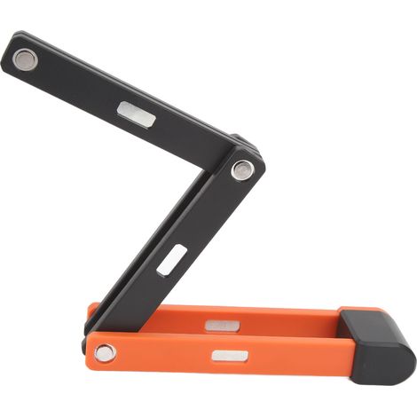 Faltbares, wasserdichtes Fahrradschloss aus Edelstahl für Elektrofahrräder und Motorräder, schwarz und orange. (1/5)