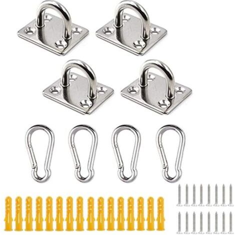 Plaques à œil en acier inoxydable, kit de matériel de voile de parasol très résistant pour accessoires de fixation de parasol (1/4)