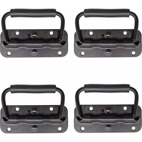 4-Piece Flight Case Handle, Spring Loaded Toolbox Handle, Spring Loaded Folding Retractable Handle, Replacement Handle and Fitting for Toolboxes or Containers (1/5)