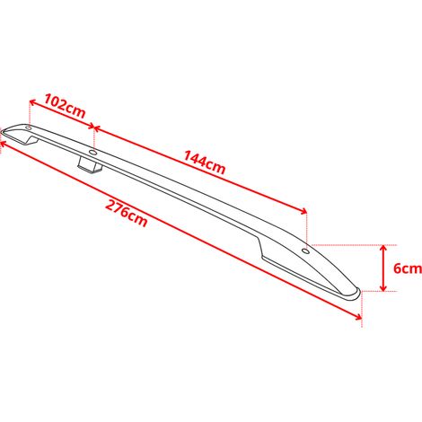 Barres de toit en aluminium pour Volkswagen T5 et T6 (modèles longs de 2003 à 2015).