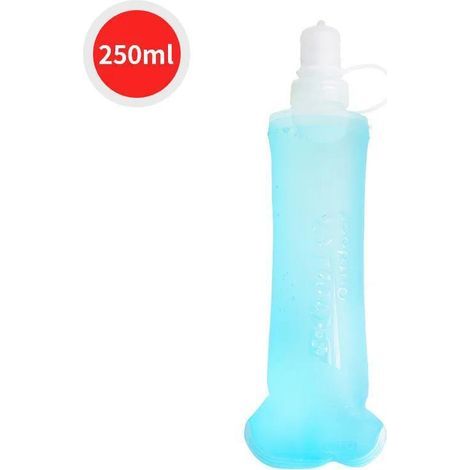 TPU-Wasserflasche, faltbare, weiche Wasserflasche für den Outdoor-Einsatz, blau, 250 ml (1/5)