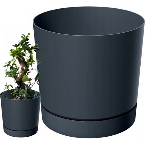 DPOP350-S433 Blumentopfabdeckung mit Abflussständer, TUBO P, Anthrazit (1/3)