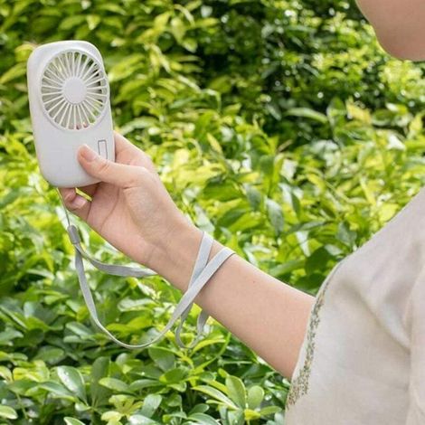 Mini ventilateur portable personnel – Puissant et léger – Vitesse réglable – Rechargeable USB – Dimensions 13.17.82.2cm – Matériau ABS – Blanc (1/5)
